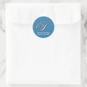 Initial-S-blauer Monogramm-individuelle Name bevor Runder Aufkleber (Tasche)