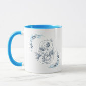 Initial "S" Blue Monogram Calm Floral Coffee Tasse (Links)