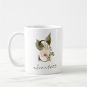 Initial S Boho Floral Orchid Grüne Individuelle Na Kaffeetasse (Links)