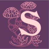 Initial S floral Aufkleber (Vorderseite)