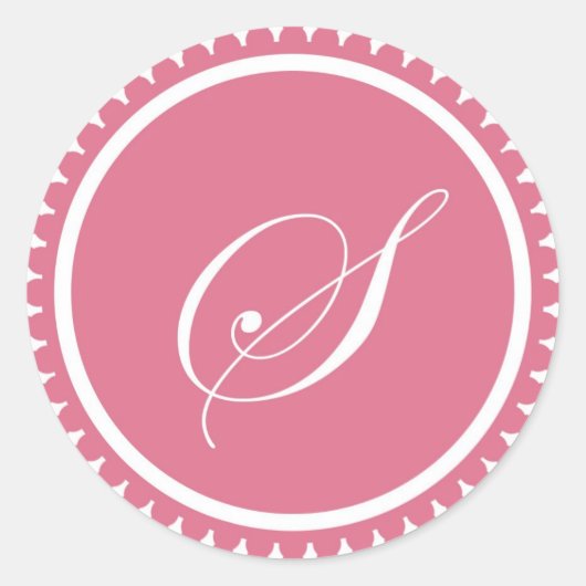 Initial S-Prinzessin-Siegel-Gastgeschenk mit rosa Runder Aufkleber (Vorderseite)