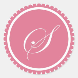 Initial S-Prinzessin-Siegel-Gastgeschenk mit rosa  Runder Aufkleber