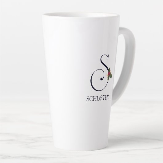 Initial S und Name der Holiday Monogramm Milchtasse (Rechte Ecke)