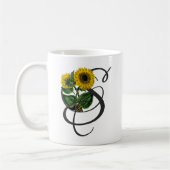 Initial S, Vintage Sonnenblume Kaffee Tasse (Links)