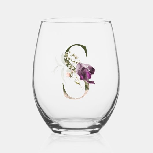 Initial S Weinglas Ohne Stiel (Vorderseite)