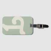 Initial Sage Green für Mit Monogramm Monogramm Gepäckanhänger (Vorderseite (Horizontal))