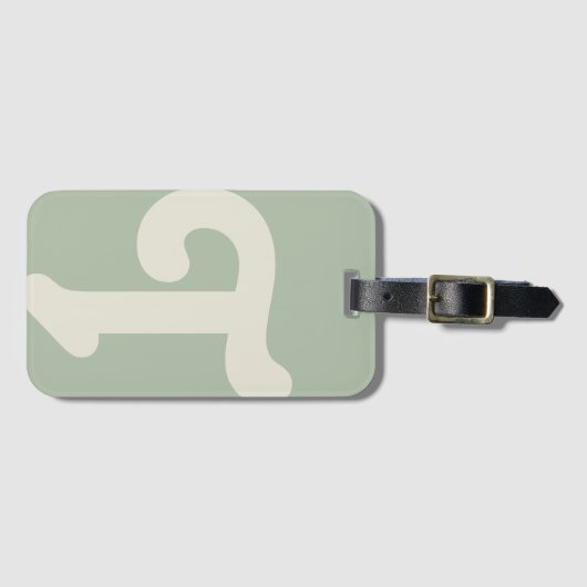 Initial Sage Green für Mit Monogramm Monogramm Gepäckanhänger (Vorderseite (Horizontal))