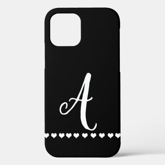 Initial Schwarz-Weiß-Monogramm Case-Mate iPhone Hülle (Rückseite)