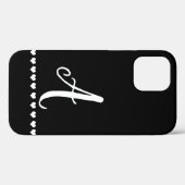 Initial Schwarz-Weiß-Monogramm Case-Mate iPhone Hülle (Rückseite (Horizontal))