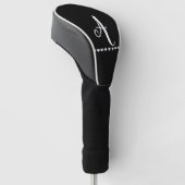 Initial Schwarz-Weiß-Monogramm Golf Headcover (angewinkelt)