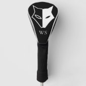 Initial Schwarz-Weiß-Wildfox-Kopf-Monogramm Golf Headcover (Vorderseite)
