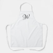 Initial Schwarz-weißes Skriptmonogramm Schürze (Vorderseite)