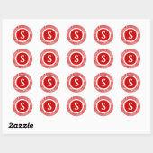 Initial Scribbleprint Runder Aufkleber (Blatt)