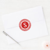 Initial Scribbleprint Runder Aufkleber (Umschlag)
