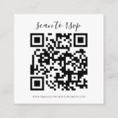 Initial Script QR Code Hochzeiten Schwarz-weiße UA Begleitkarte (Rückseite)
