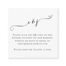 Initial Script QR Code Hochzeiten Schwarz-weiße UA