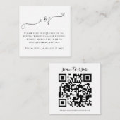 Initial Script QR Code Hochzeiten Schwarz-weiße UA Begleitkarte (Vorne/Hinten)