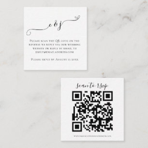 Initial Script QR Code Hochzeiten Schwarz-weiße UA Begleitkarte