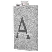 Initial Silver Glitzer und Sparkle Monogram Flachmann (Links)