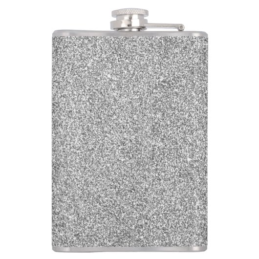 Initial Silver Glitzer und Sparkle Monogram Flachmann (Rückseite)