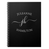 Initial-Skriptname für Elegant Monogram Notizblock (Vorderseite)