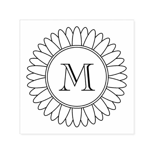 Initial Sonnenblumenmonogramm Permastempel (Design)