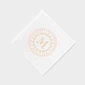 Initial Sonnenblumenmonogramm Servietten Mit Folie (Rechts)
