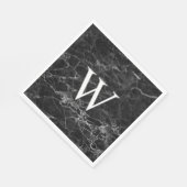 Initial Square Custom Paper Napkins aus schwarzem Serviette (Ecke)