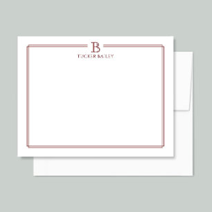 Initial Stationery Dark Red Mitteilungskarte