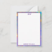 Initial Stationery Elegant Opal Monogram Mitteilungskarte (Vorderseite)