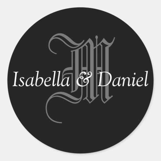 Initial Stickers Custom Wedding Monogramme (Vorderseite)
