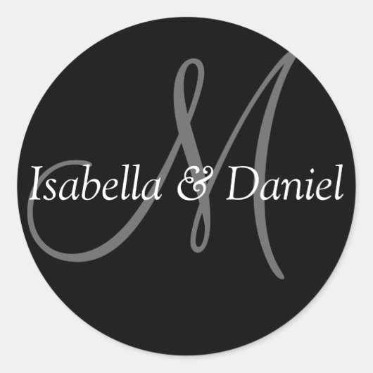 Initial Stickers Custom Wedding Monogramme (Vorderseite)