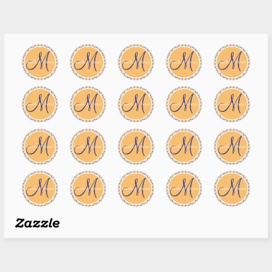 Initial Stickers Custom Wedding Monogramme (Blatt)