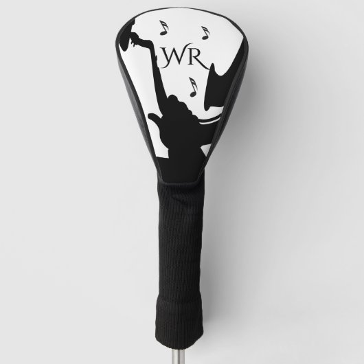 Initial Surreal Saxophone Player Monogram Golf Headcover (Vorderseite)