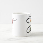Initial T, Vintag Tulips Kaffeemaschine Tasse (Mittel)