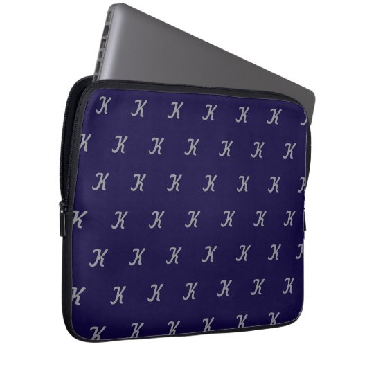 Initial Tablet Case (Navy Blue & Silver) (Vorne Rechts)