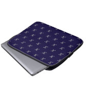 Initial Tablet Case (Navy Blue & Silver) (Vorne Knopf)