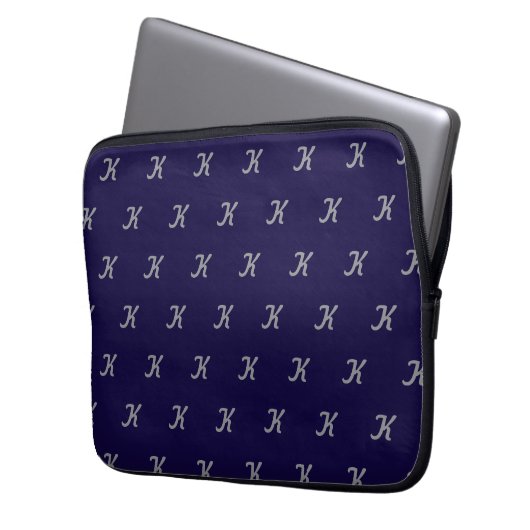 Initial Tablet Case (Navy Blue & Silver) (Vorderseite Links)