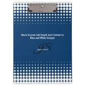 Initial Tagline Half Tone Blue White Personal Klemmbrett (Vorderseite)