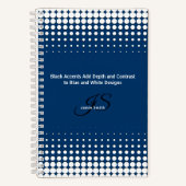 Initial Tagline Half Tone Blue White Personal Notizblock (Vorderseite)