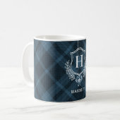 Initial-Tartan-Monogramm Kariert Kaffeetasse (Vorderseite Links)