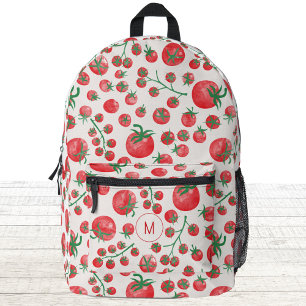 Initial Tomato Watercolor Mediterrane Monogramm Bedruckter Rucksack