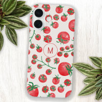 Initial Tomato Watercolor Mediterrane Monogramm