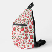 Initial Tomato Watercolor Mediterrane Monogramm Crossbody Bag (Rechte Ecke)