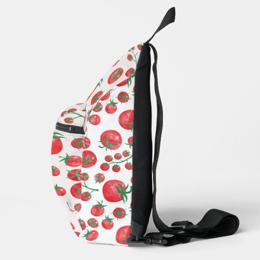 Initial Tomato Watercolor Mediterrane Monogramm Crossbody Bag (Rechts)
