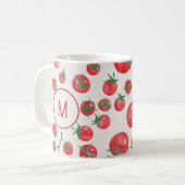 Initial Tomato Watercolor Mediterrane Monogramm Kaffeetasse (Vorderseite Links)