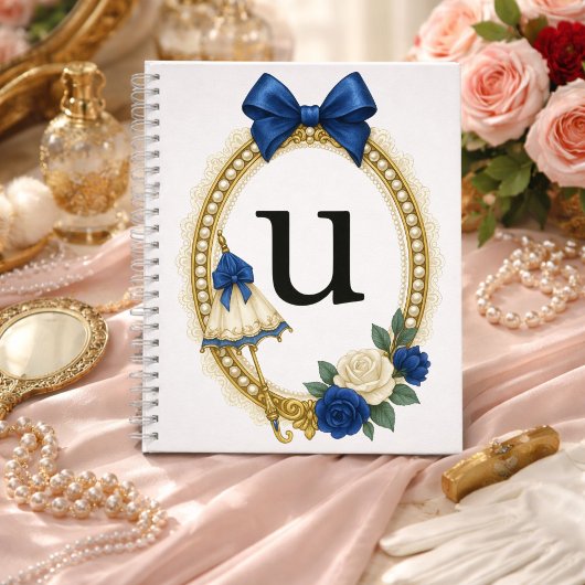 Initial U Personalized Elegant Regency Notizblock