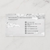 Initial und Name der Silver Foil Monogram Visitenkarte (Rückseite)