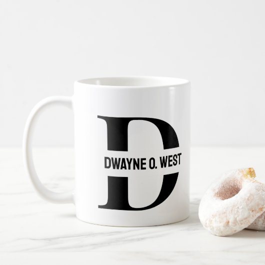Initial und Name Personalisiert Mit Monogramm Kaffeetasse (Mit Donut)