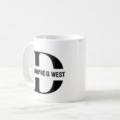 Initial und Name Personalisiert Mit Monogramm Kaffeetasse (Vorderseite Links)